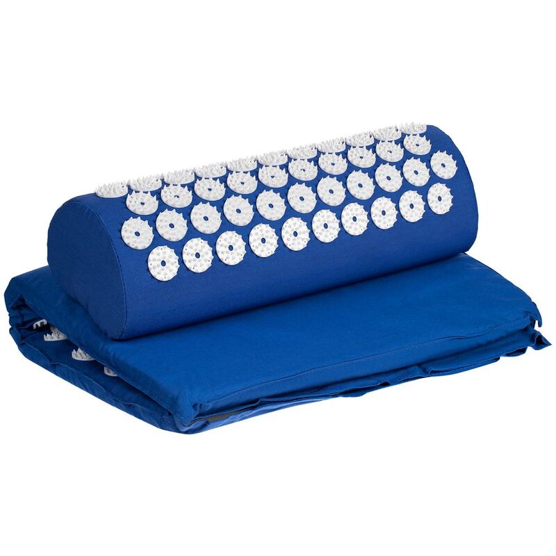 Массажный акупунктурный коврик с валиком Iglu, синий с белым арт.16730.64