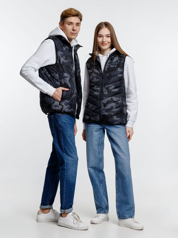 Жилет с подогревом Thermalli Valmorel, серый камуфляж арт.16333.11