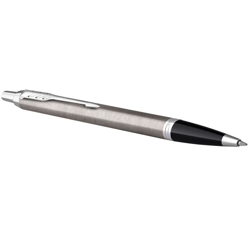 Ручка шариковая Parker IM Essential Stainless Steel CT, серебристая с черным арт.16616.00