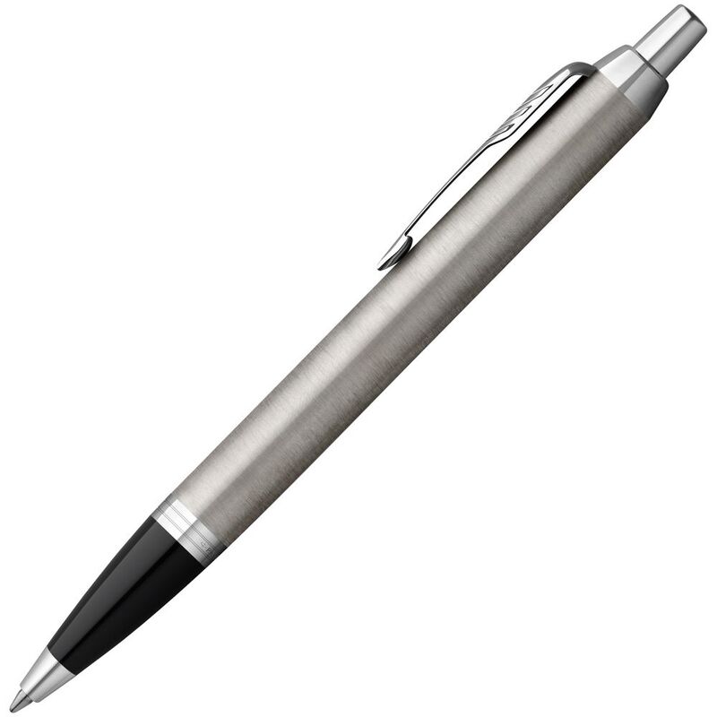 Ручка шариковая Parker IM Essential Stainless Steel CT, серебристая с черным арт.16616.00