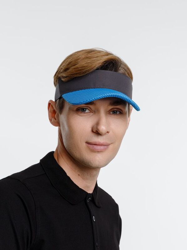 Козырек Grand Slam, темно-серый с синим арт.16937.14