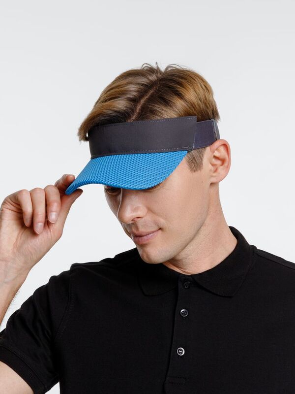 Козырек Grand Slam, темно-серый с синим арт.16937.14