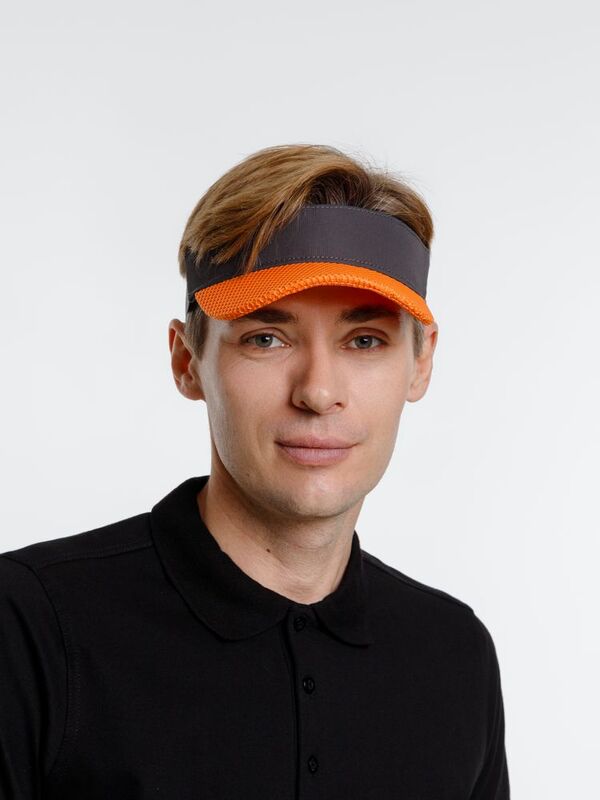 Козырек Grand Slam, темно-серый с оранжевым арт.16937.12