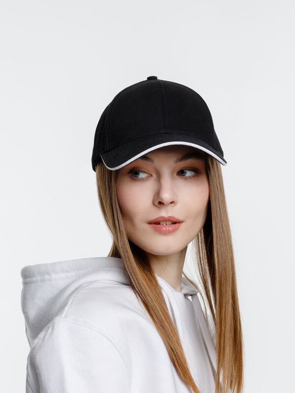 Бейсболка Spiker, черная с белым арт.16939.36