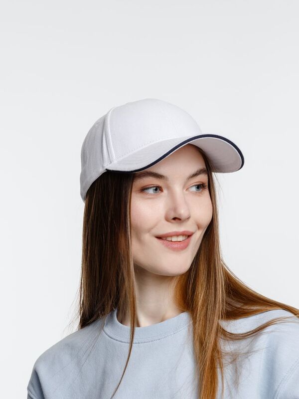 Бейсболка Spiker, белая с темно-синим арт.16939.64