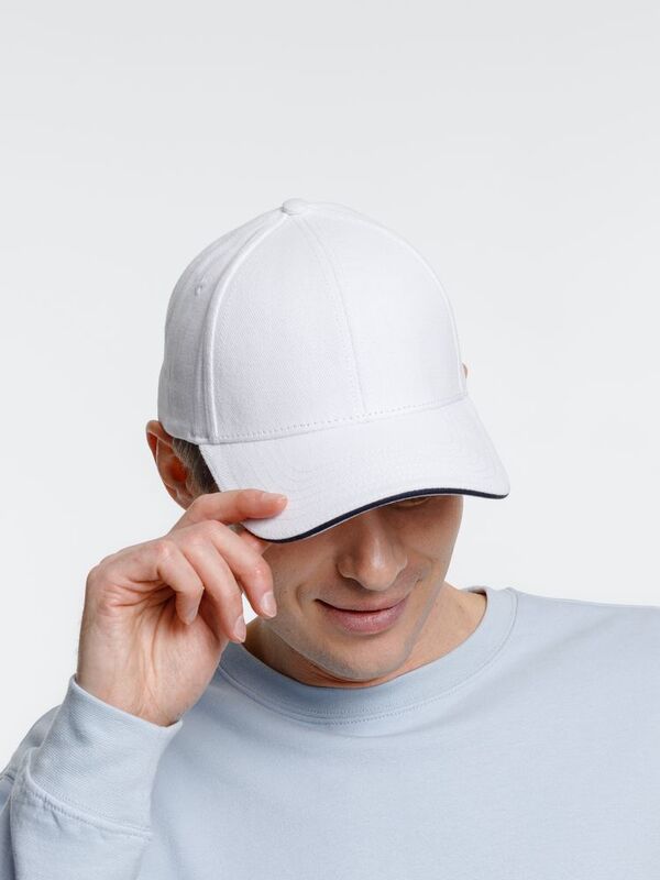 Бейсболка Spiker, белая с темно-синим арт.16939.64