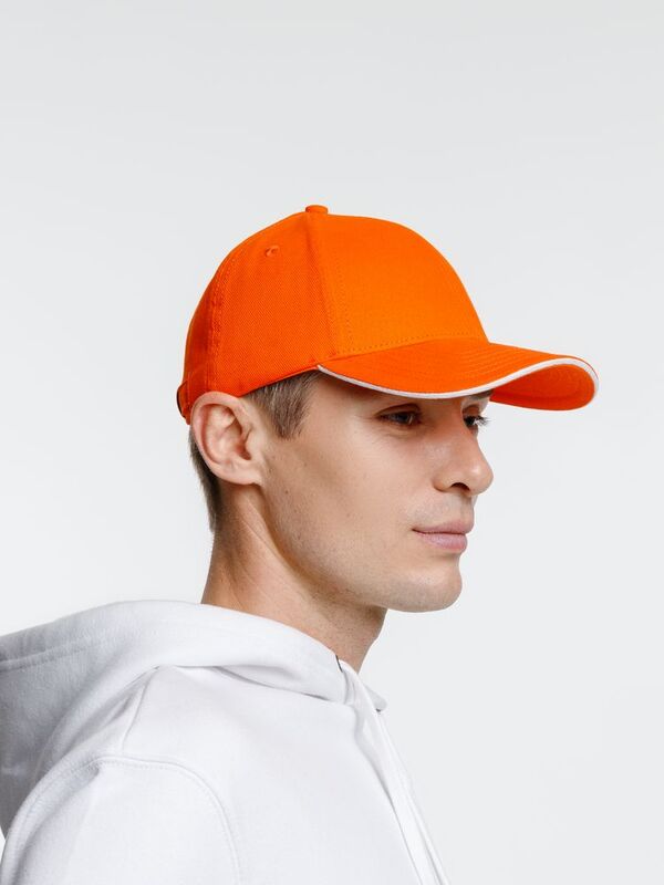 Бейсболка Spiker, оранжевая с белым арт.16939.26
