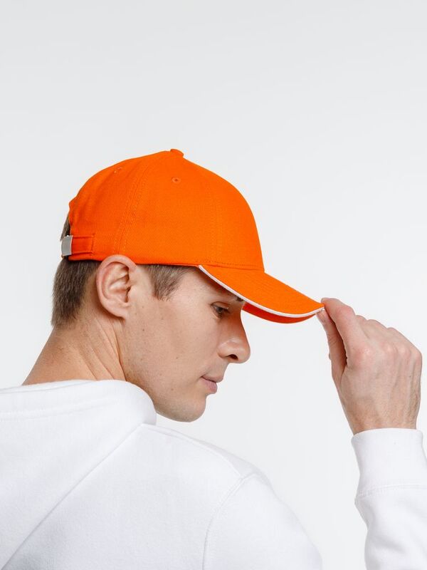 Бейсболка Spiker, оранжевая с белым арт.16939.26