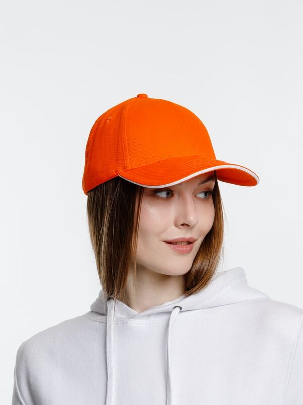 Бейсболка Spiker, оранжевая с белым арт.16939.26