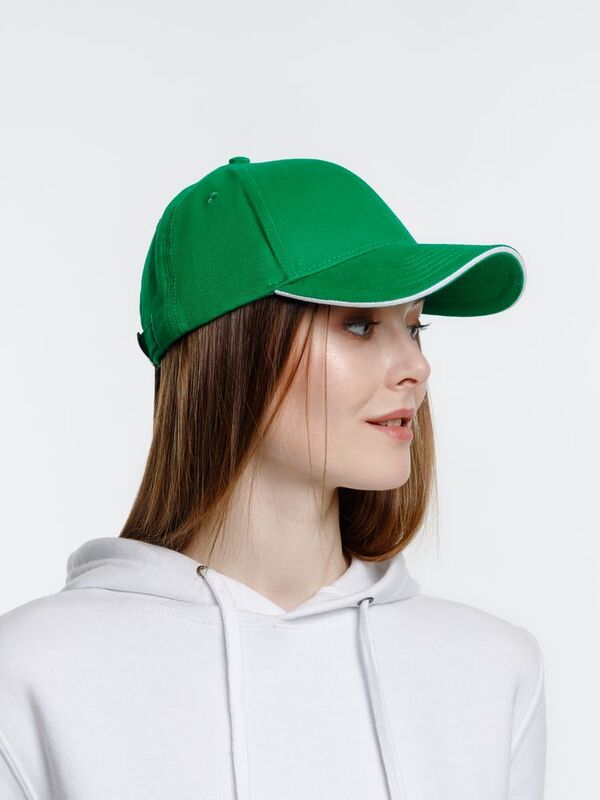 Бейсболка Spiker, зеленая с белым арт.16939.96