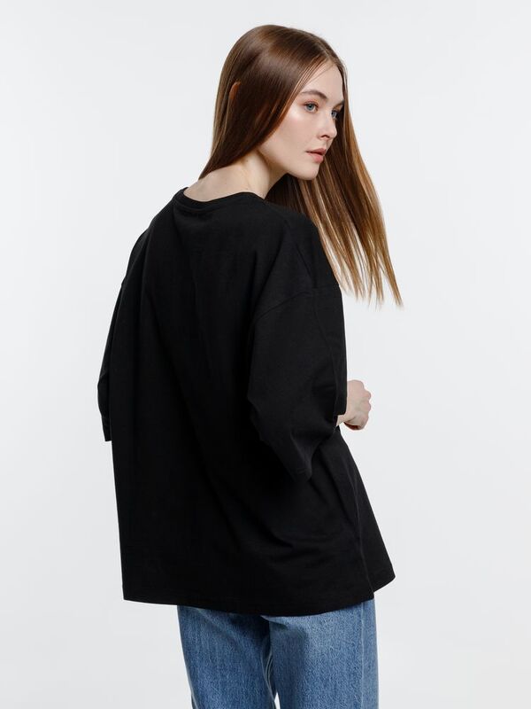 Футболка оверсайз унисекс Base Space, черная арт.16614.30