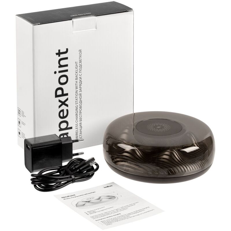 Станция для беспроводной зарядки с подсветкой apexPoint, черная арт.16339.30
