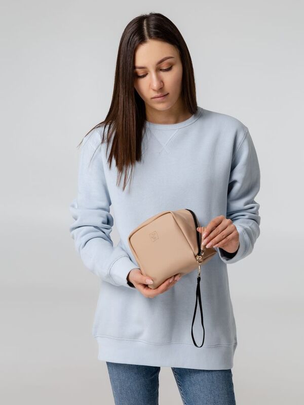 Дорожная косметичка Cubo, бежевая с логотипом арт.13834.06