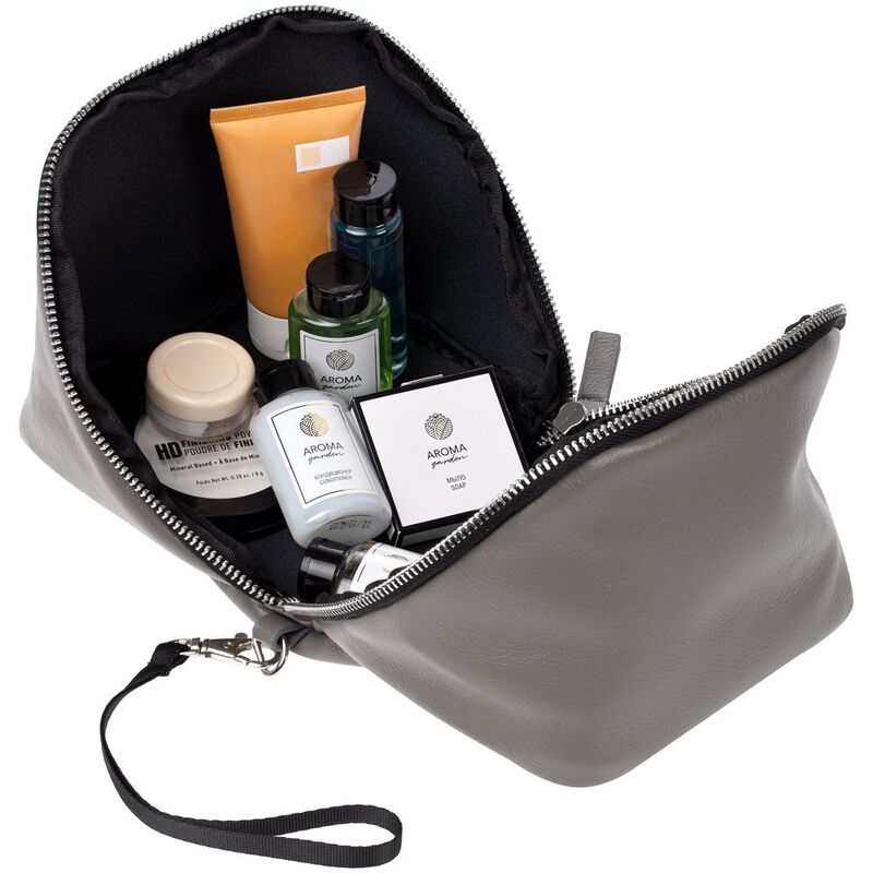 Дорожная косметичка Cubo, серая с логотипом арт.13834.11