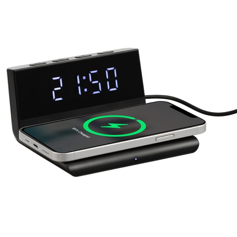 Станция беспроводной зарядки с часами Electron, ver.2, черная арт.16343.30