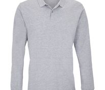 Рубашка поло унисекс с длинным рукавом Planet LSL, серый меланж арт.04241360