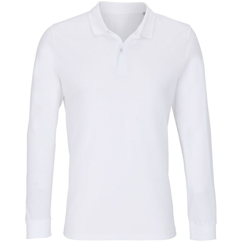Рубашка поло унисекс с длинным рукавом Planet LSL, белая арт.04241102