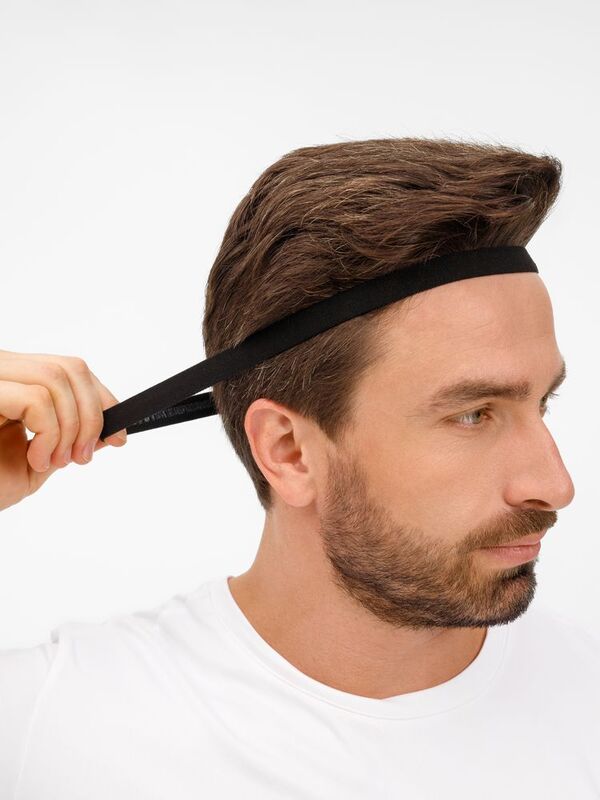 Повязка-резинка на голову Headway, черная арт.17229.30
