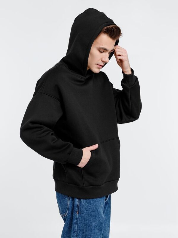 Худи оверсайз унисекс Go Easy, черное арт.16415.30