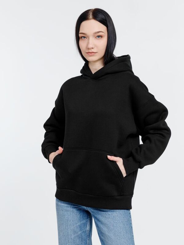 Худи оверсайз унисекс Go Easy, черное арт.16415.30