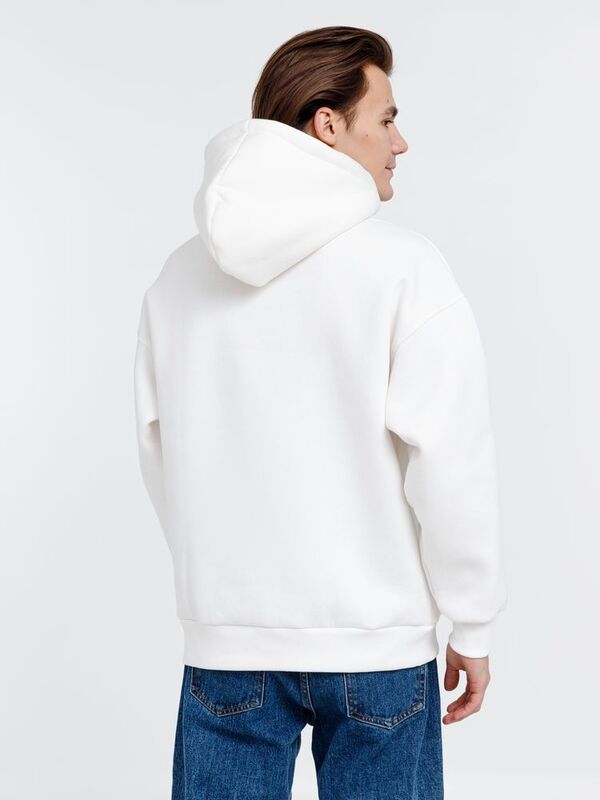Худи оверсайз унисекс Go Easy, молочно-белое арт.16415.60