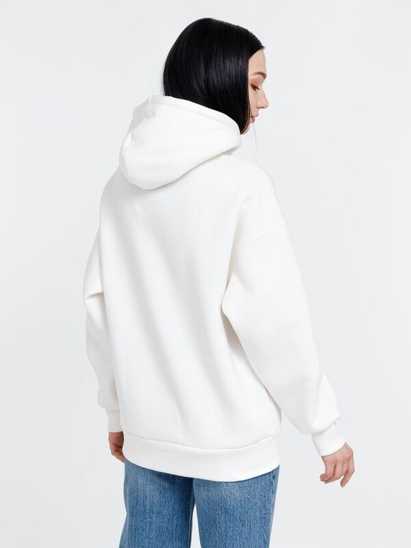 Худи оверсайз унисекс Go Easy, молочно-белое арт.16415.60