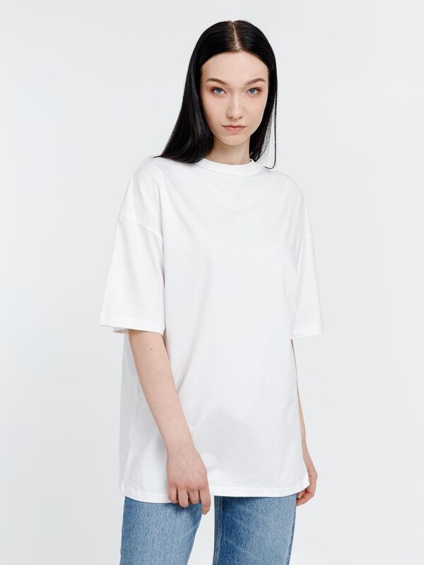 Футболка оверсайз унисекс Big Haul, молочно-белая арт.16417.60
