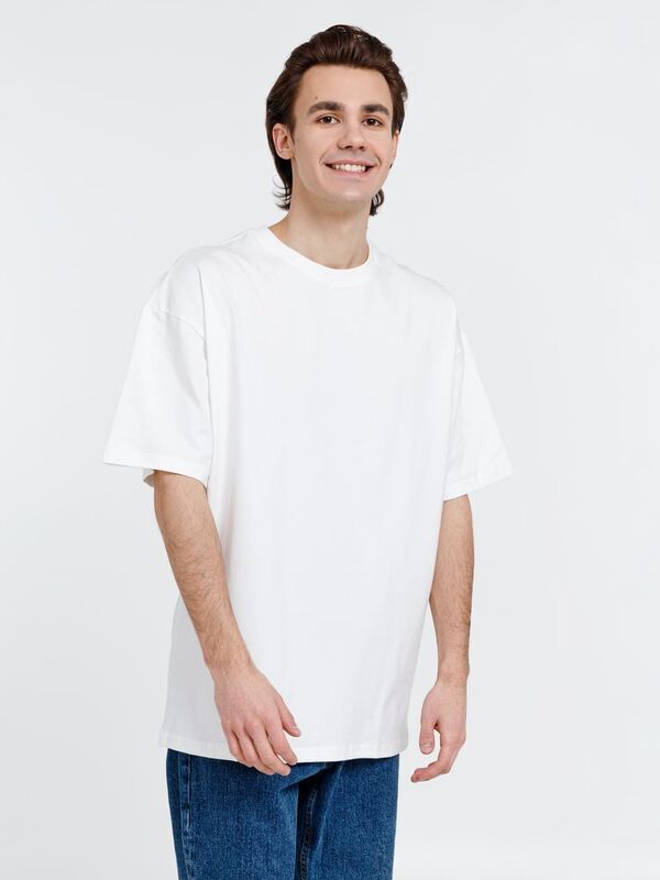 Футболка оверсайз унисекс Big Haul, молочно-белая арт.16417.60