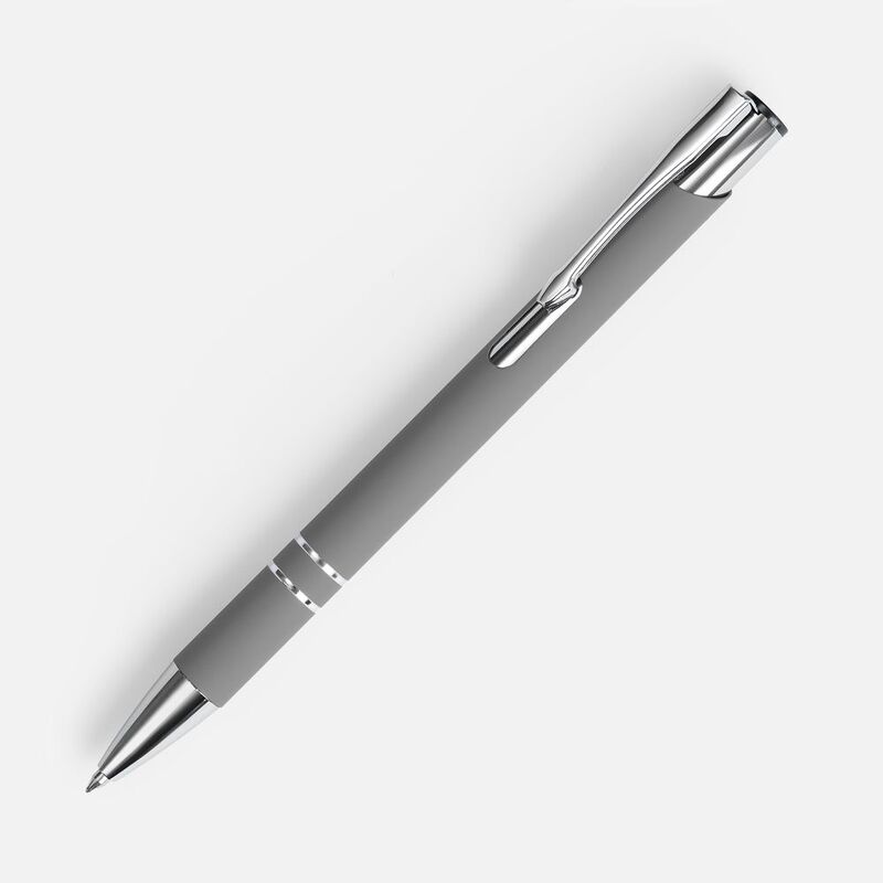 Ручка шариковая Keskus Soft Touch, серая арт.16425.10