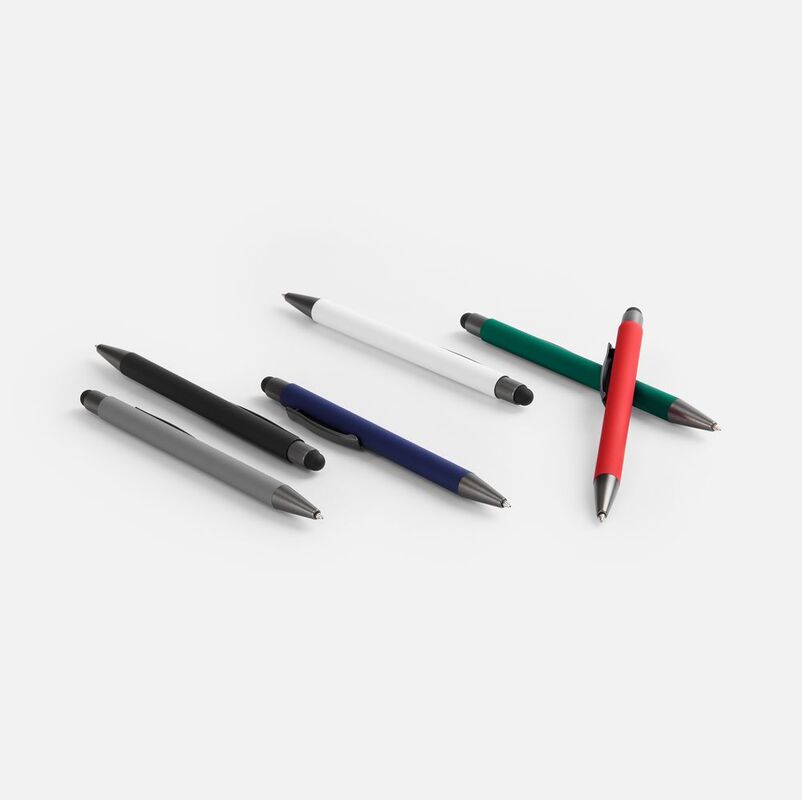 Ручка шариковая Atento Soft Touch Stylus со стилусом, черная арт.16428.30
