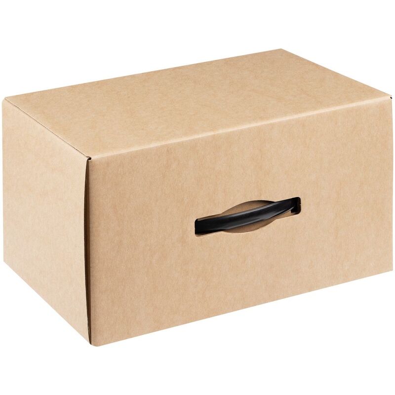 Коробка Matter High Light, крафт с черной ручкой арт.19173.03