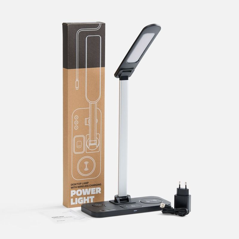 Настольная лампа с беспроводной зарядкой Power Light, черная арт.15767.30