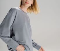 Футболка оверсайз с двойным рукавом Kosmos, светло-серая арт.19180.10