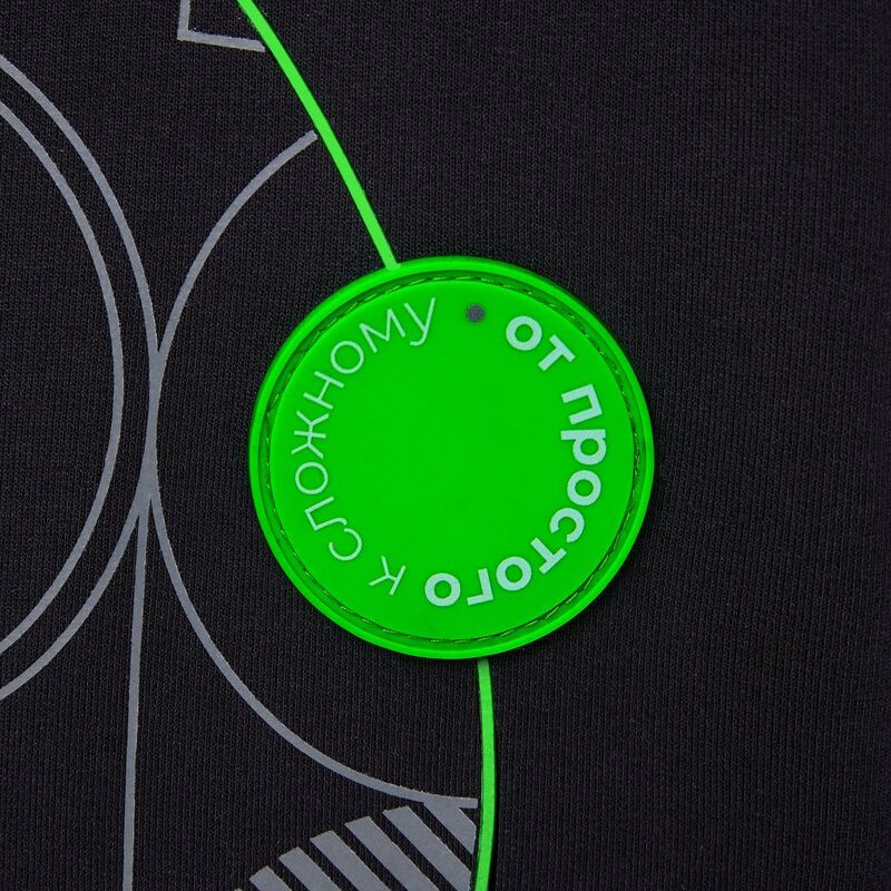 Футболка оверсайз с двойным рукавом Kosmos, черная арт.19180.30