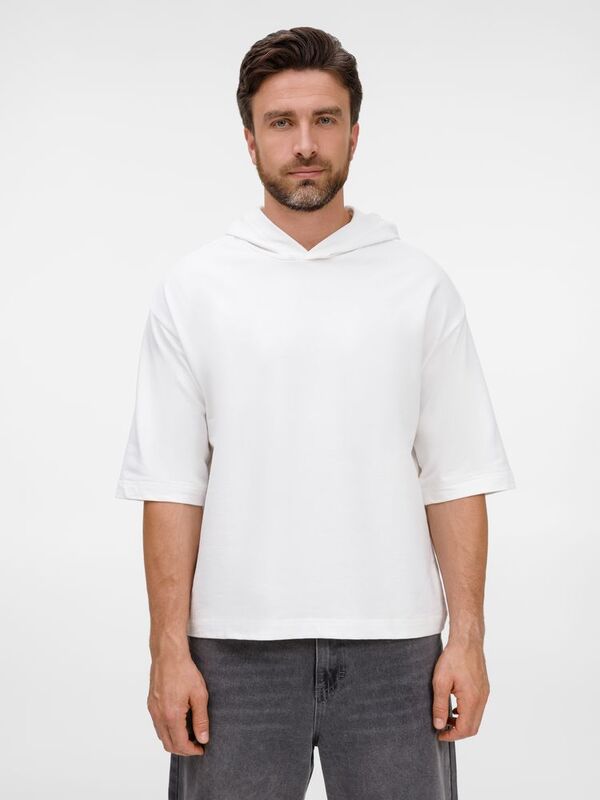 Футболка оверсайз унисекс с капюшоном Neofit, молочно-белая арт.19186.60