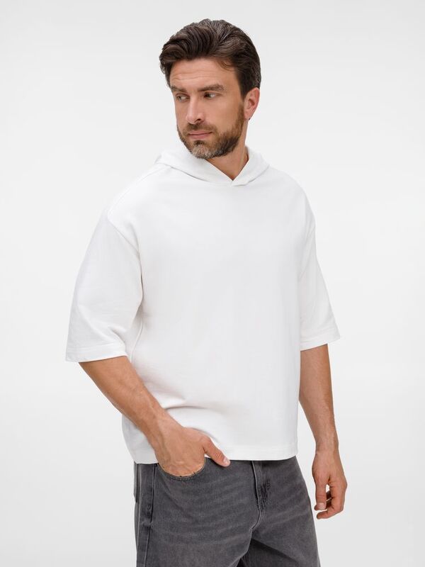 Футболка оверсайз унисекс с капюшоном Neofit, молочно-белая арт.19186.60