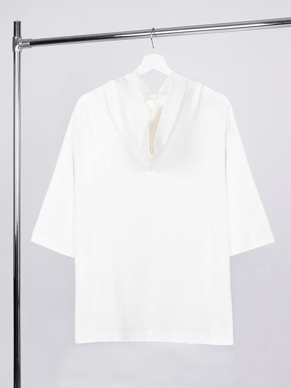 Футболка оверсайз унисекс с капюшоном Neofit, молочно-белая арт.19186.60