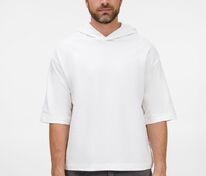 Футболка оверсайз унисекс с капюшоном Neofit, молочно-белая арт.19186.60