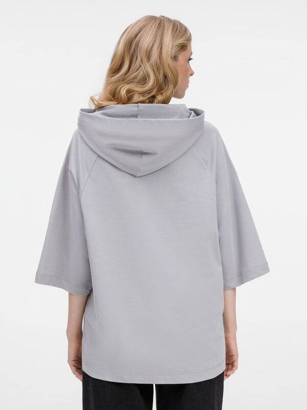 Футболка оверсайз унисекс с капюшоном Neofit, светло-серая арт.19186.10