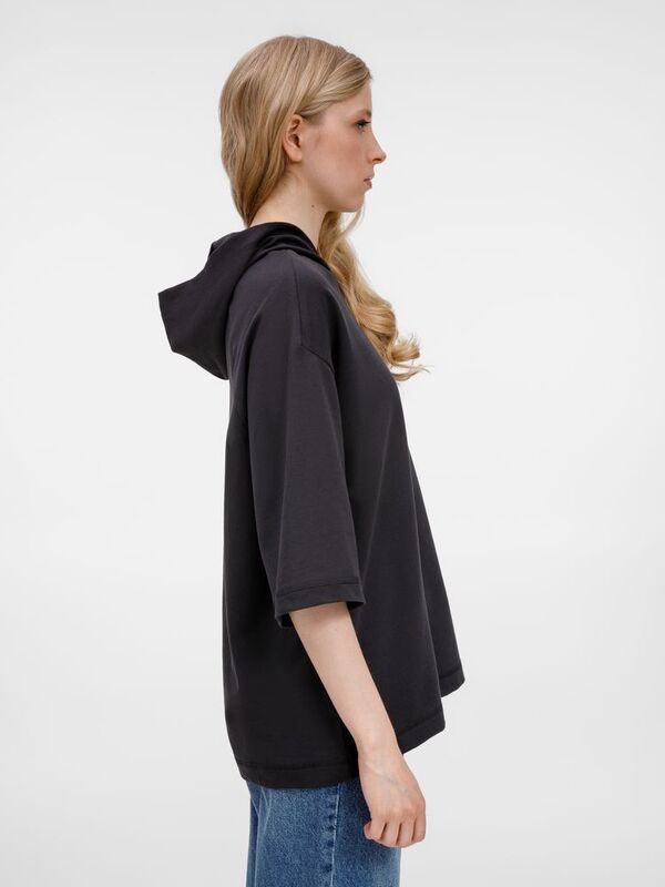 Футболка оверсайз унисекс с капюшоном Neofit, черная арт.19186.30