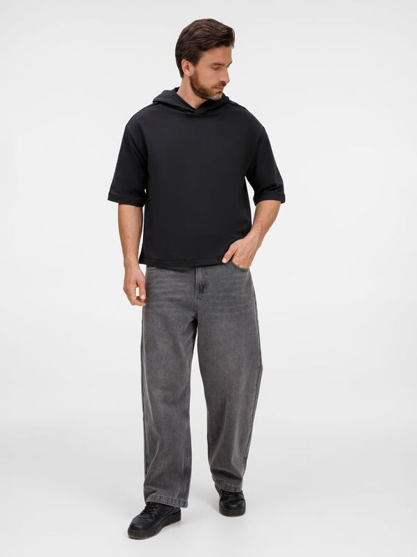 Футболка оверсайз унисекс с капюшоном Neofit, черная арт.19186.30