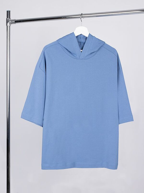 Футболка оверсайз унисекс с капюшоном Neofit, синяя арт.19186.44