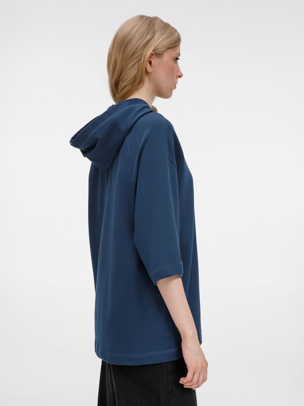 Футболка оверсайз унисекс с капюшоном Neofit, темно-синяя арт.19186.40