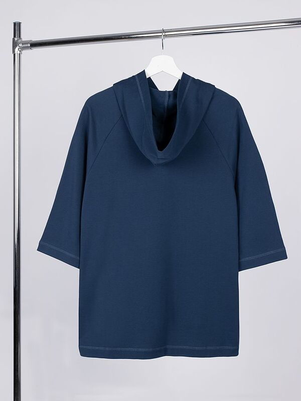 Футболка оверсайз унисекс с капюшоном Neofit, темно-синяя арт.19186.40