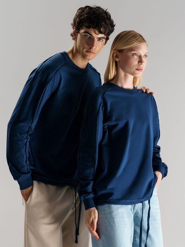 Свитшот унисекс Vozduh, темно-синий арт.19187.40