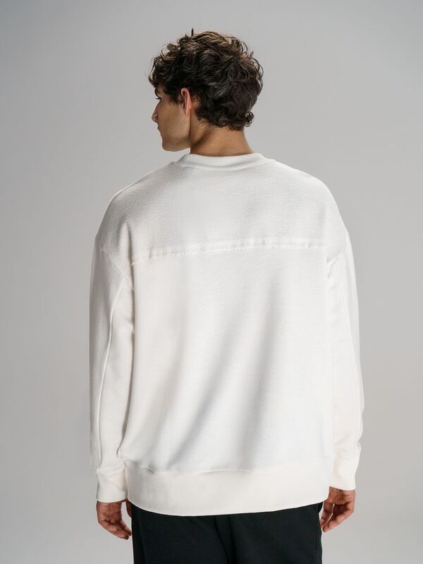 Свитшот оверсайз унисекс Vozduh, молочно-белый арт.19188.60