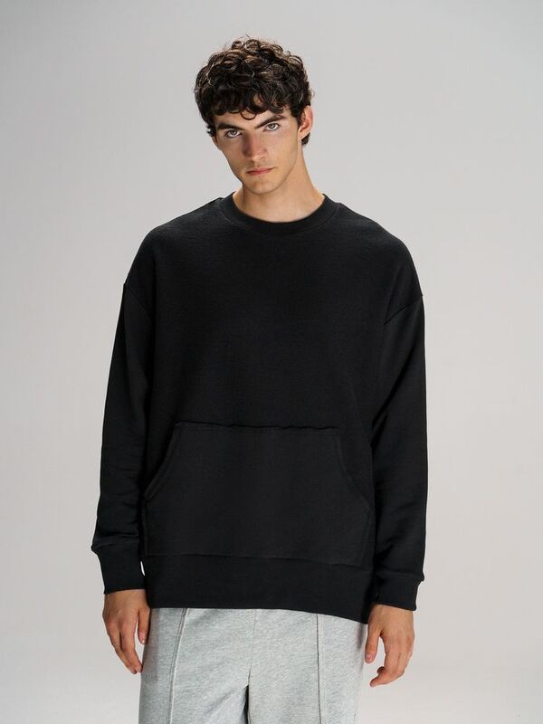 Свитшот оверсайз унисекс Vozduh, черный арт.19188.30