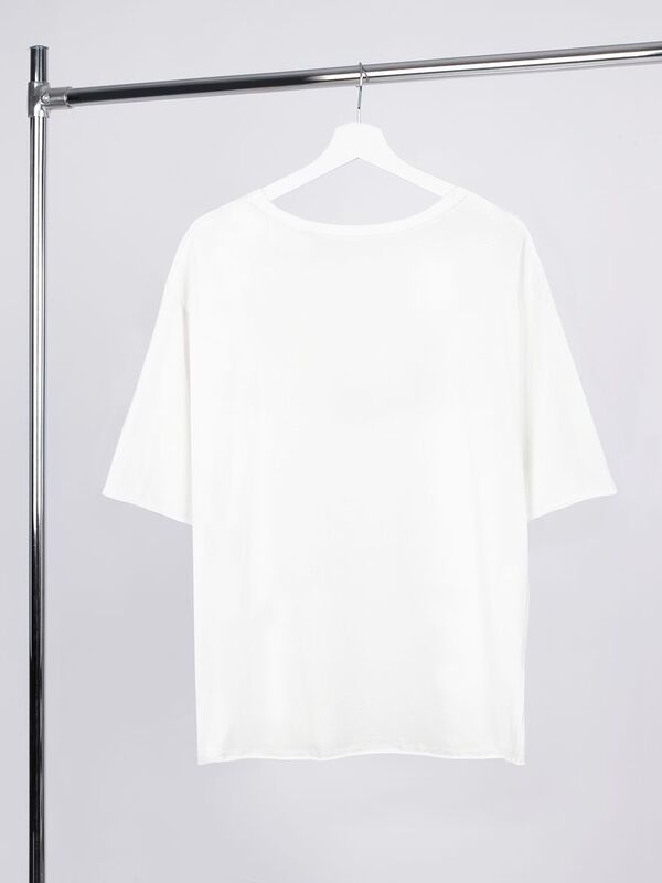 Футболка оверсайз унисекс Vozduh, молочно-белая арт.19189.60