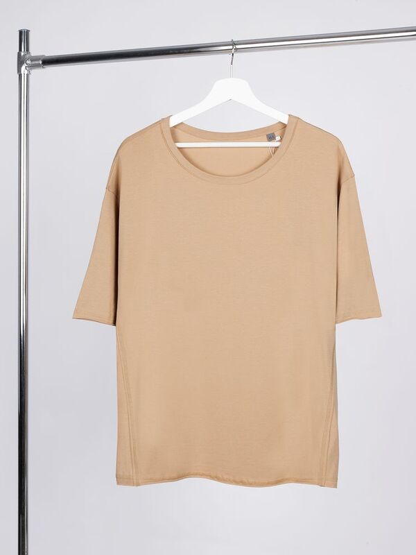 Футболка оверсайз унисекс Vozduh, бежевая арт.19189.12