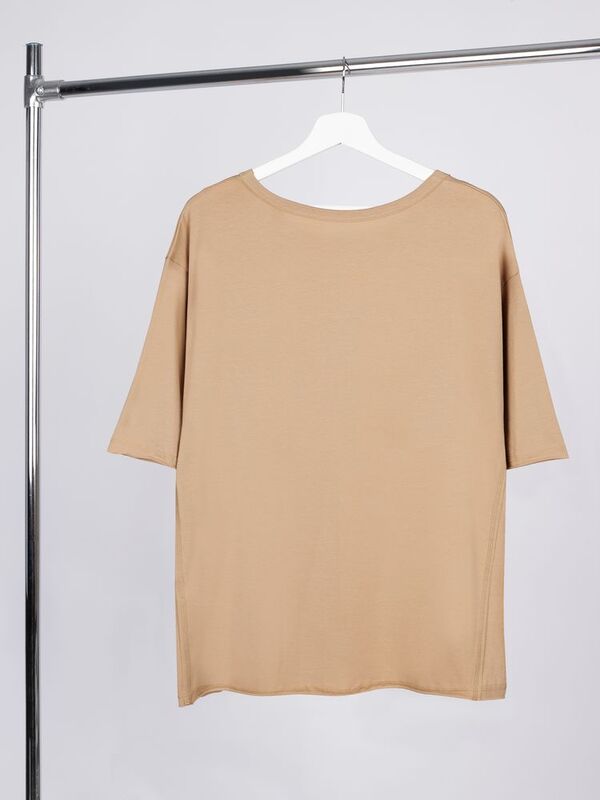 Футболка оверсайз унисекс Vozduh, бежевая арт.19189.12